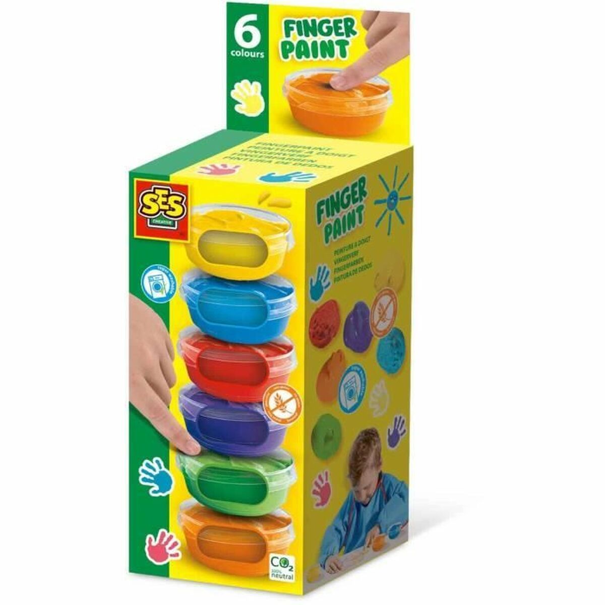 Pintura de Dedos SES Creative Multicolor 6 Peças