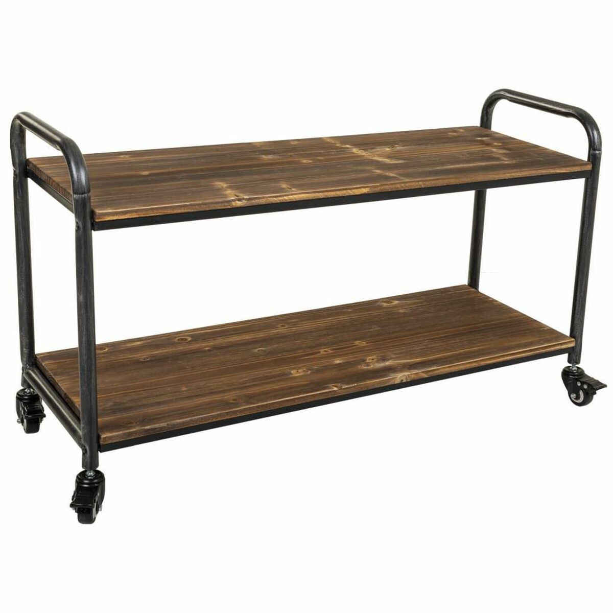 Estantes Alexandra House Living Castanho Cinzento Madeira Metal 34 x 58 x 98 cm Com rodas