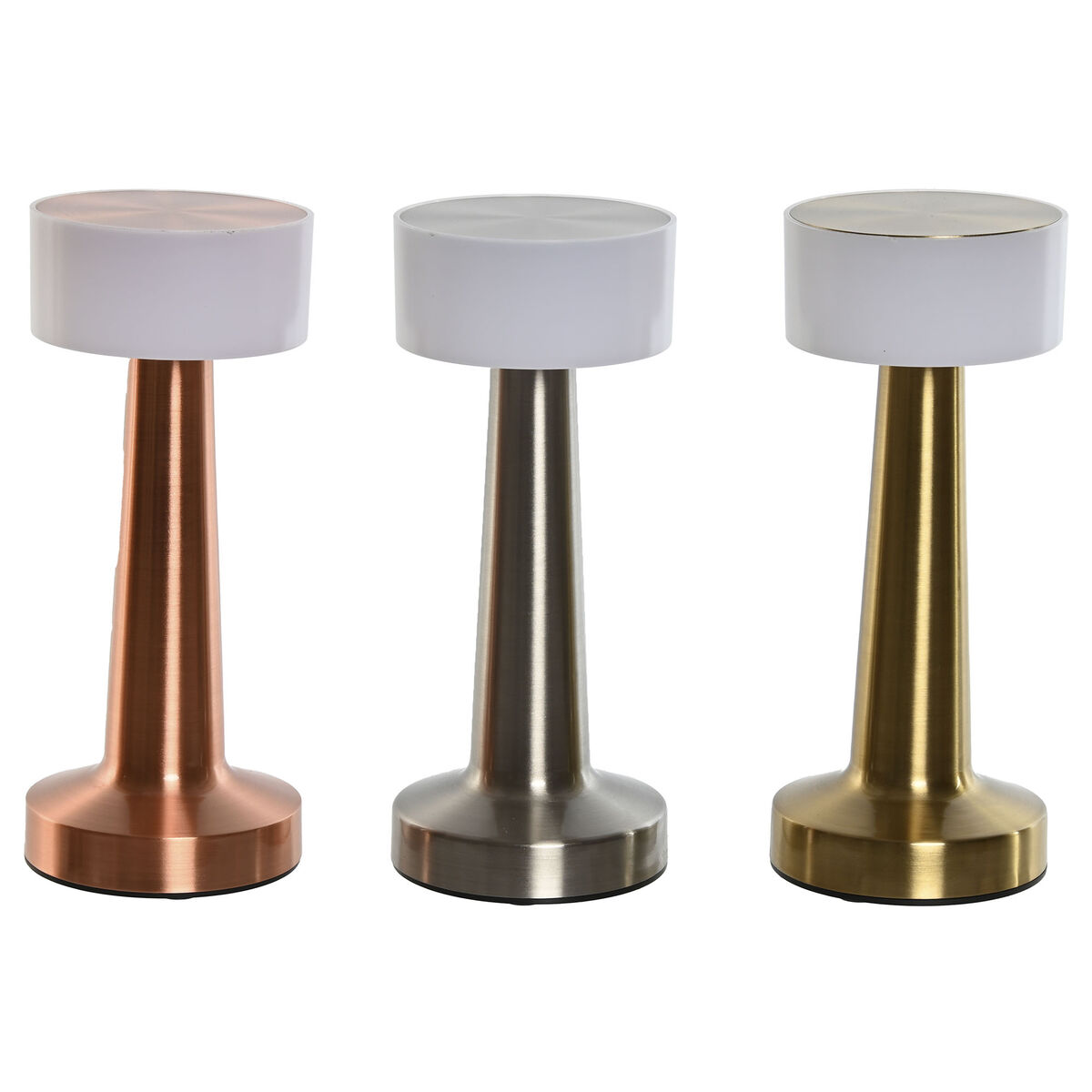 Lâmpada de mesa Home ESPRIT Cobre Dourado Prateado 9 x 9 x 21 cm (3 Unidades)