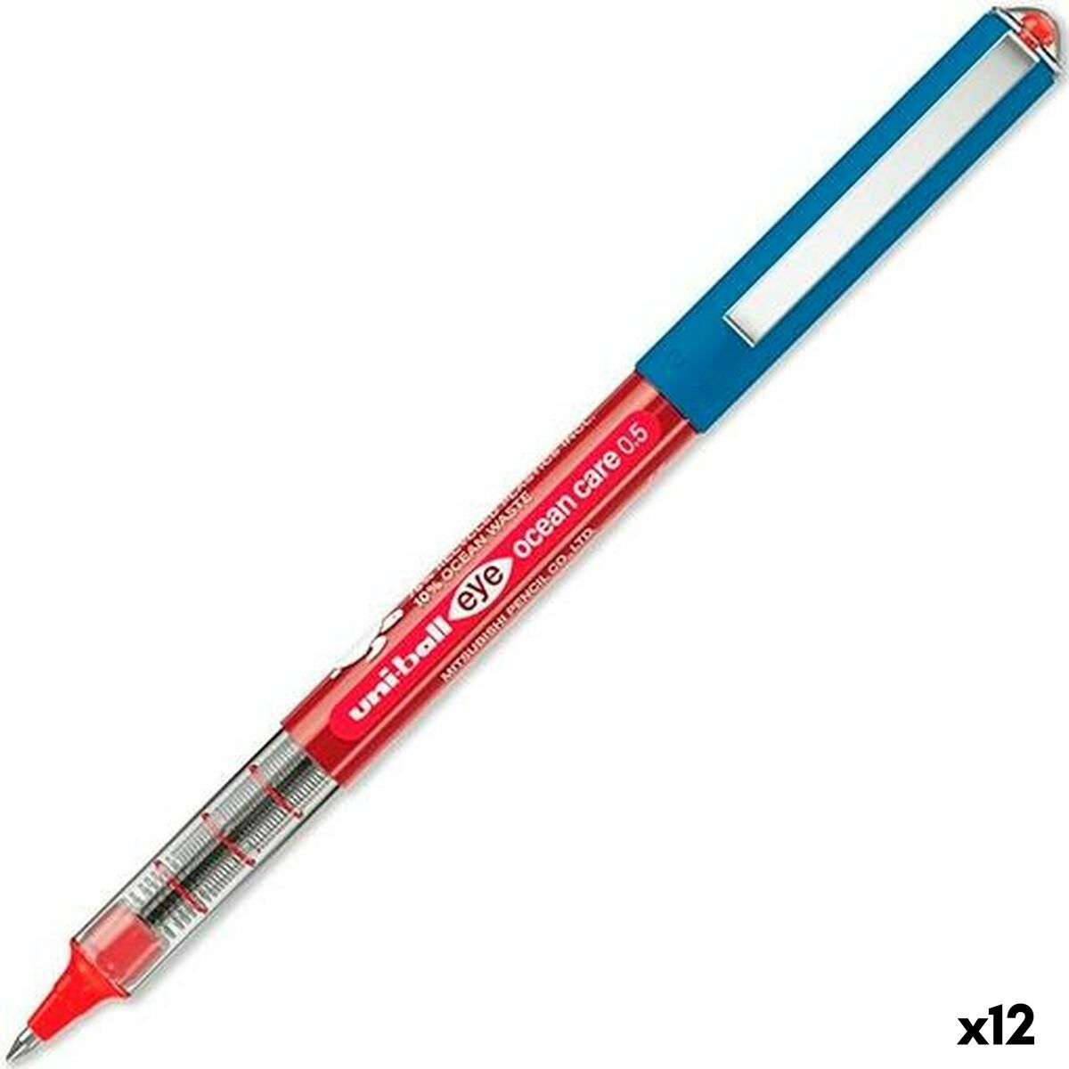 Esferográfica de tinta líquida Uni-Ball ROLLERBALL EYE OCEAN CARE 0,5 mm Vermelho (12 Unidades)