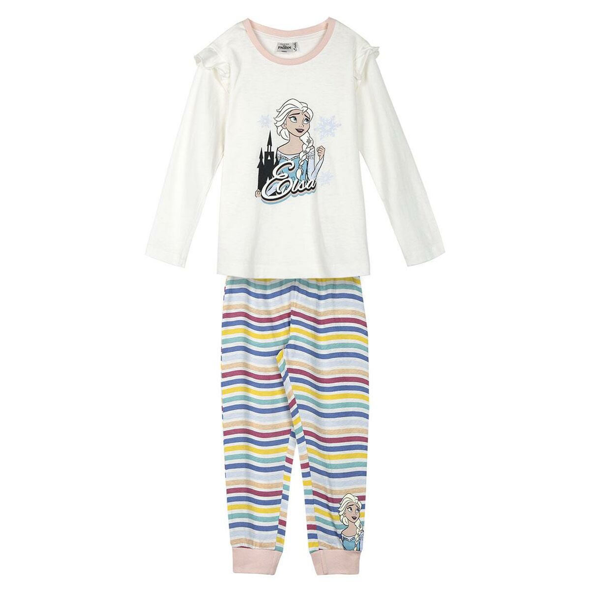Pijama Infantil Frozen Bege