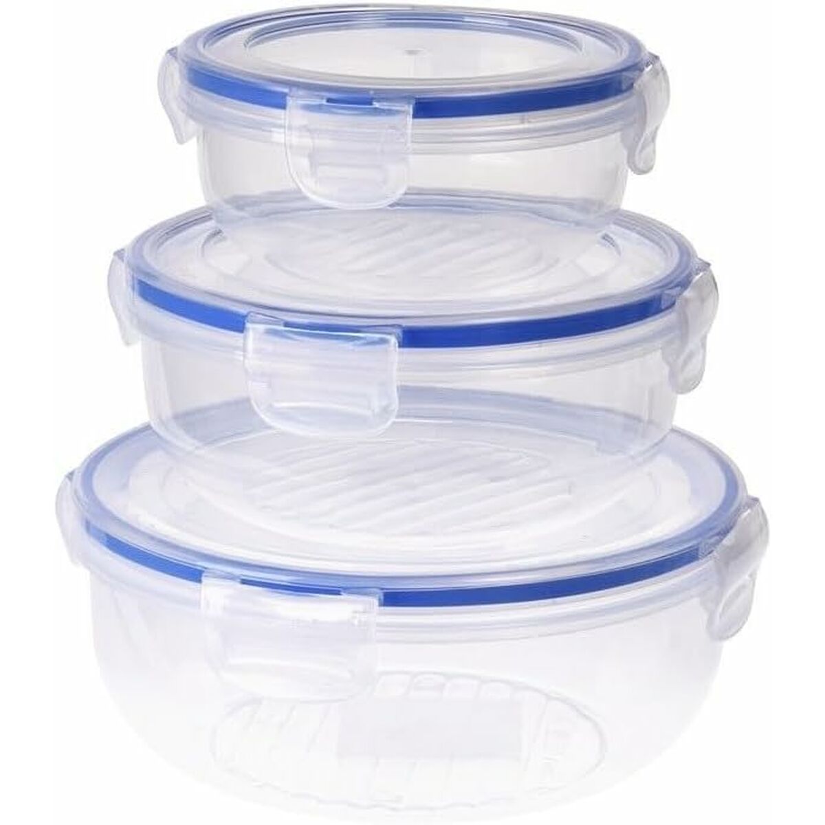 Conjunto de Lancheiras Excellent Houseware 024000670 Plástico Redonda 400 ml 800 ml 1,4 L 3 Unidades