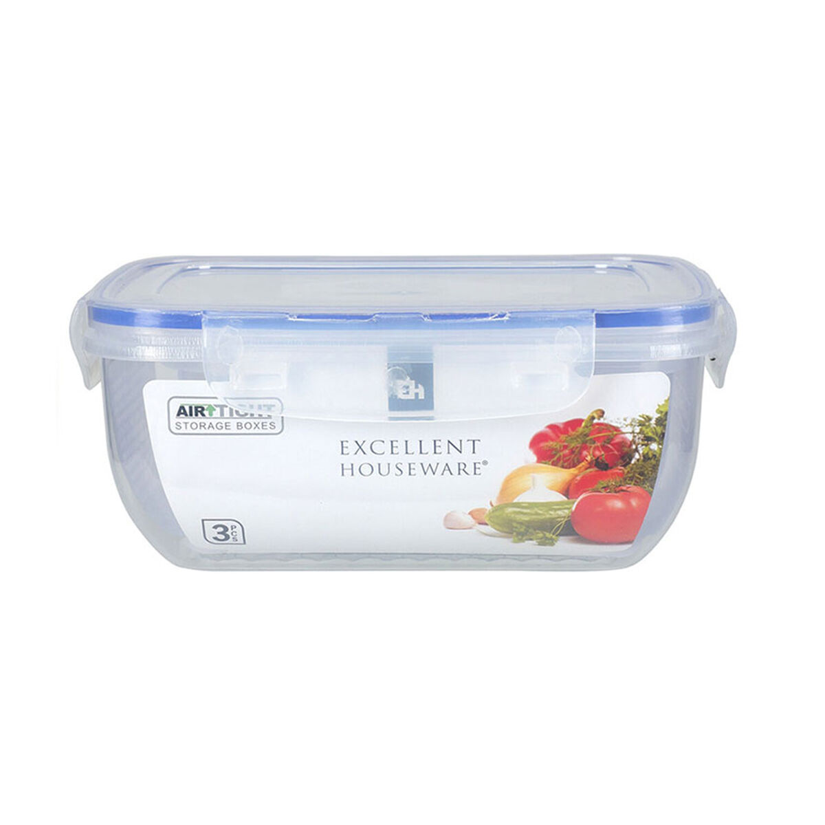 Conjunto de Lancheiras Excellent Houseware 024001010 Plástico 400 ml 800 ml 1,4 L