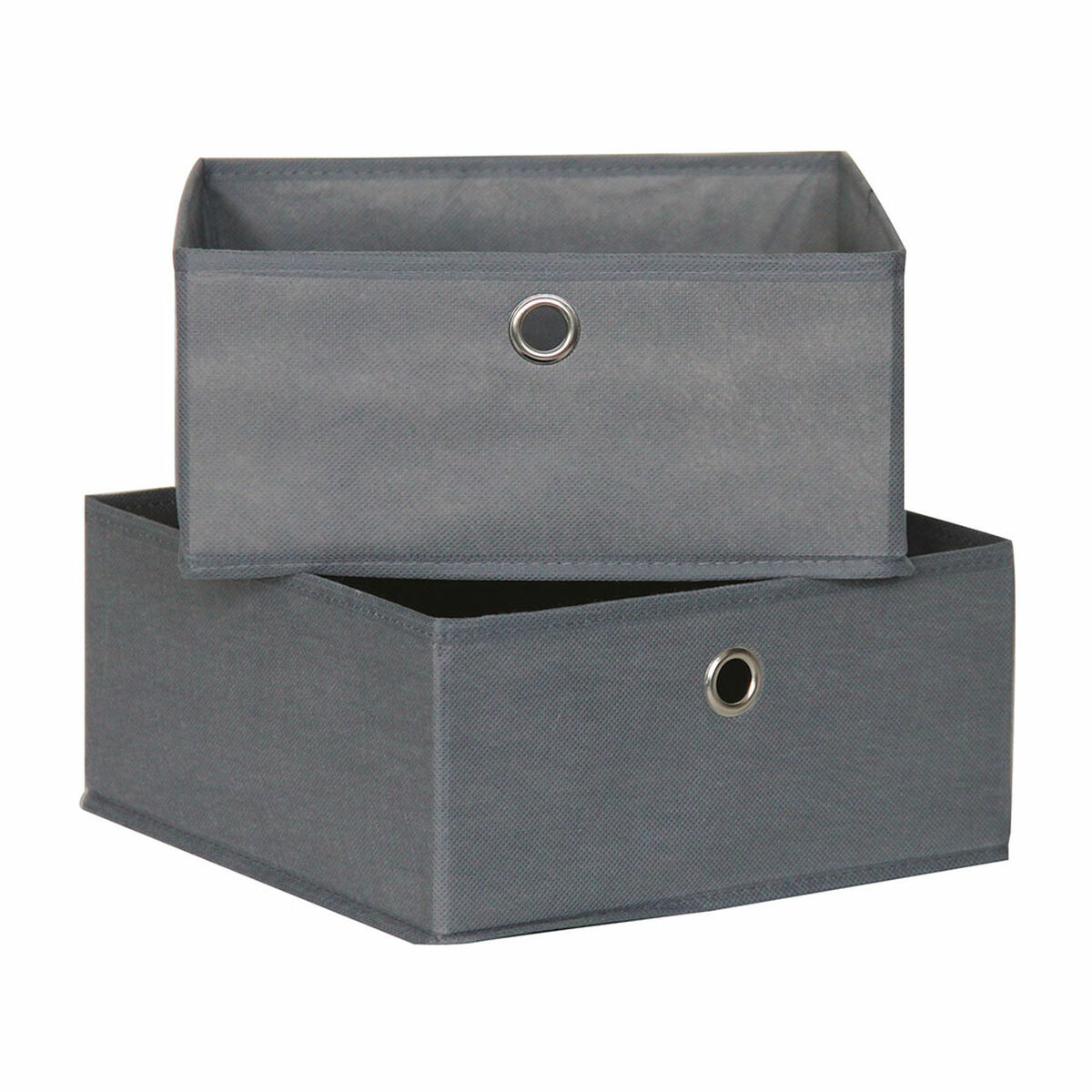 Caixas de arrumação Mondex Cinzento 28 x 28 x 13 cm (2 Unidades)