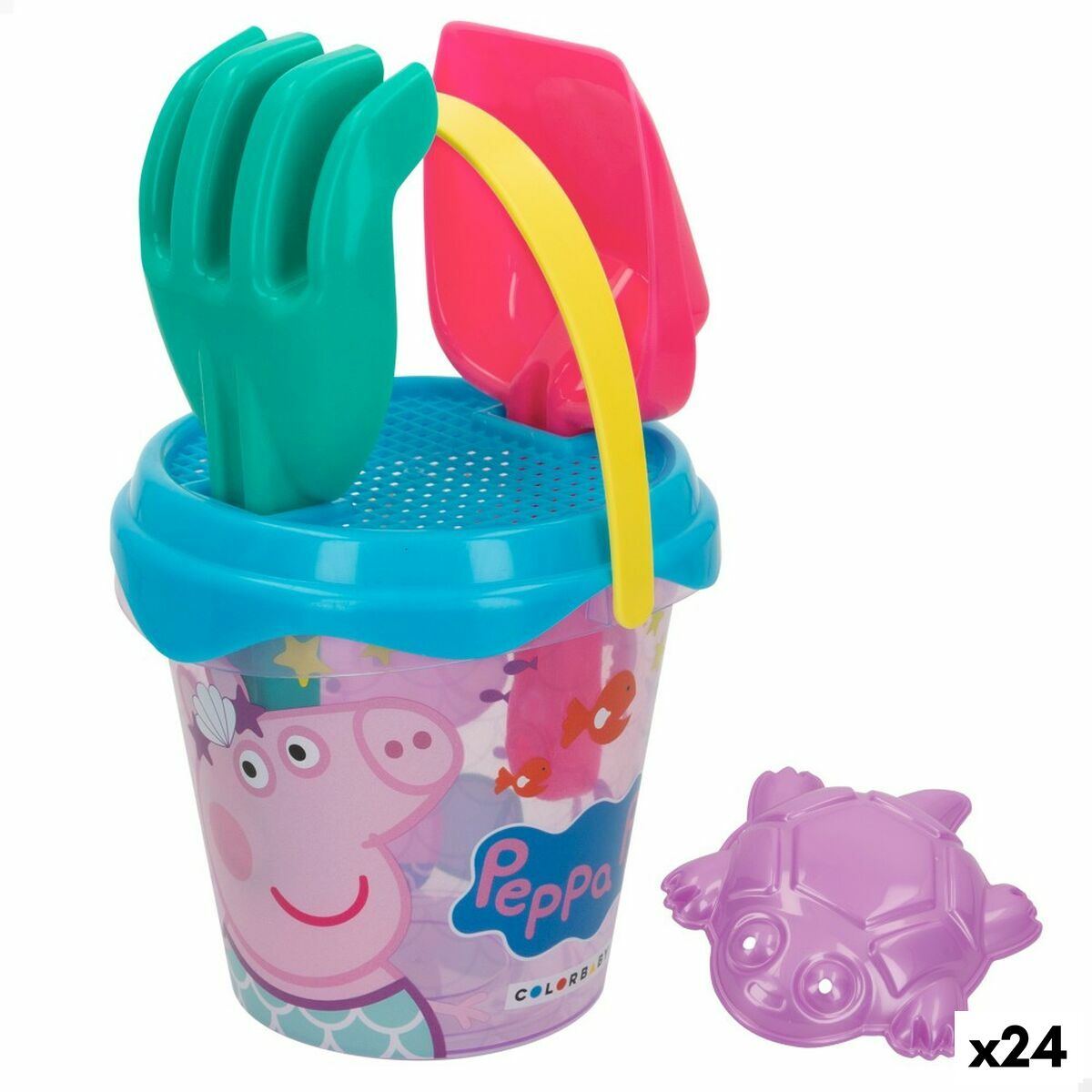 Conjunto de brinquedos de praia Peppa Pig 14 x 12,5 x 14 cm (24 Unidades)
