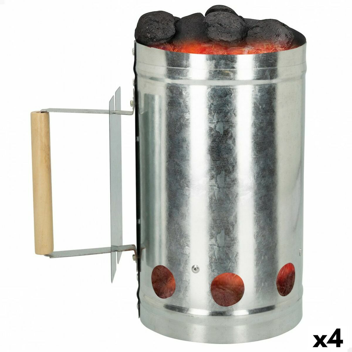 Churrasco Portátil Aktive 16 x 27,5 x 16 cm (4 Unidades)
