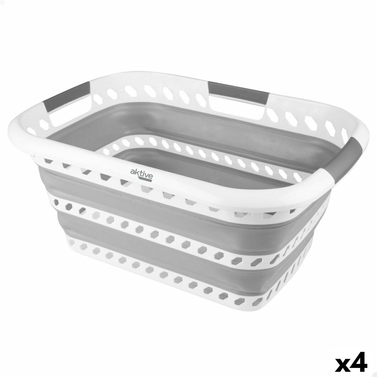 Cesto Dobrável para a Roupa Aktive Polipropileno TPR 61 x 7,5 x 43 cm 61 x 28 x 43 cm (4 Unidades)