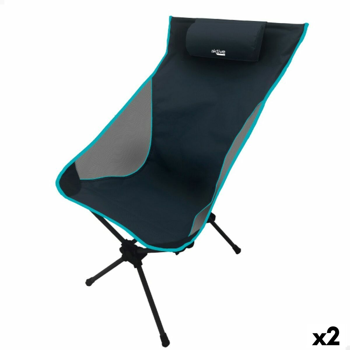 Cadeira Dobrável para Campismo Aktive 61 x 99 x 55 cm (2 Unidades)