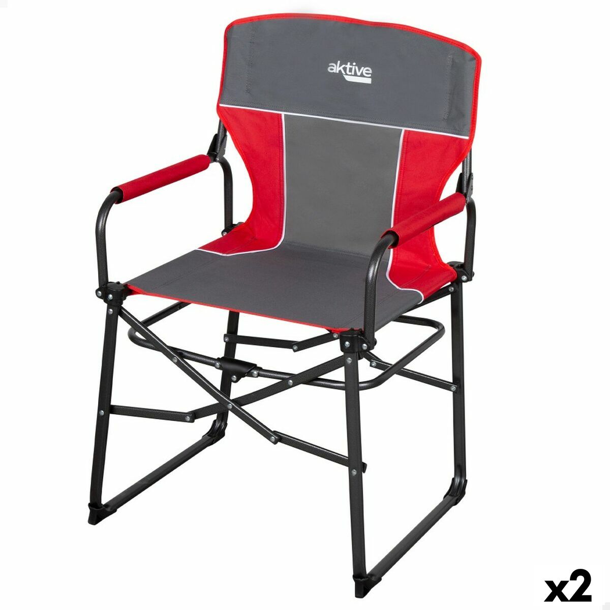 Cadeira Dobrável para Campismo Aktive 54 x 92 x 49 cm (2 Unidades)