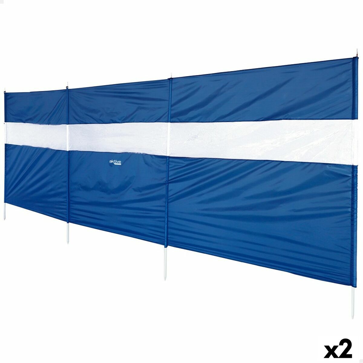 Toldo de Praia Aktive Poliéster 440 x 130 x 1,9 cm