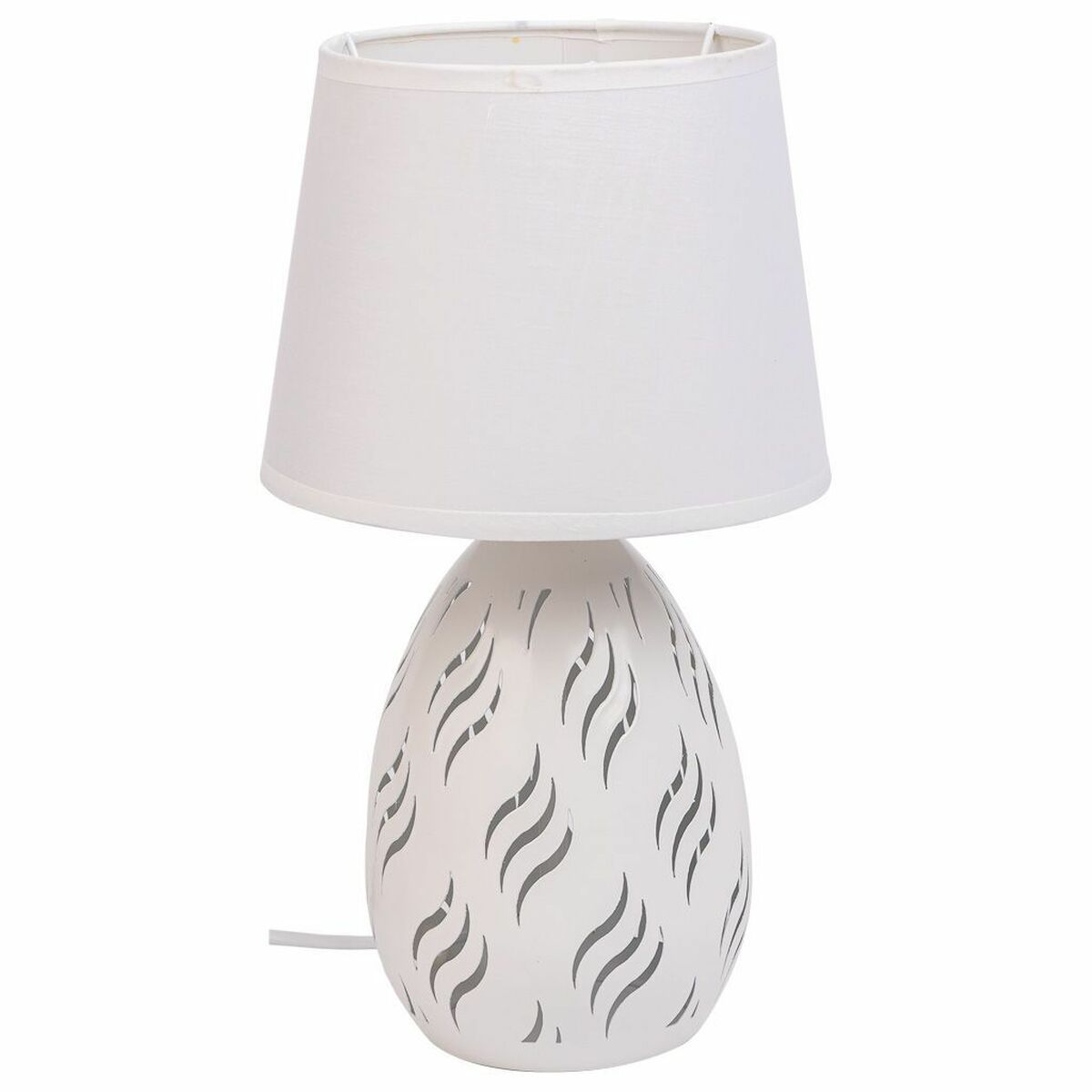 Lâmpada de mesa Alexandra House Living Branco Metal Tecido 220-240 V 18 x 31 x 18 cm