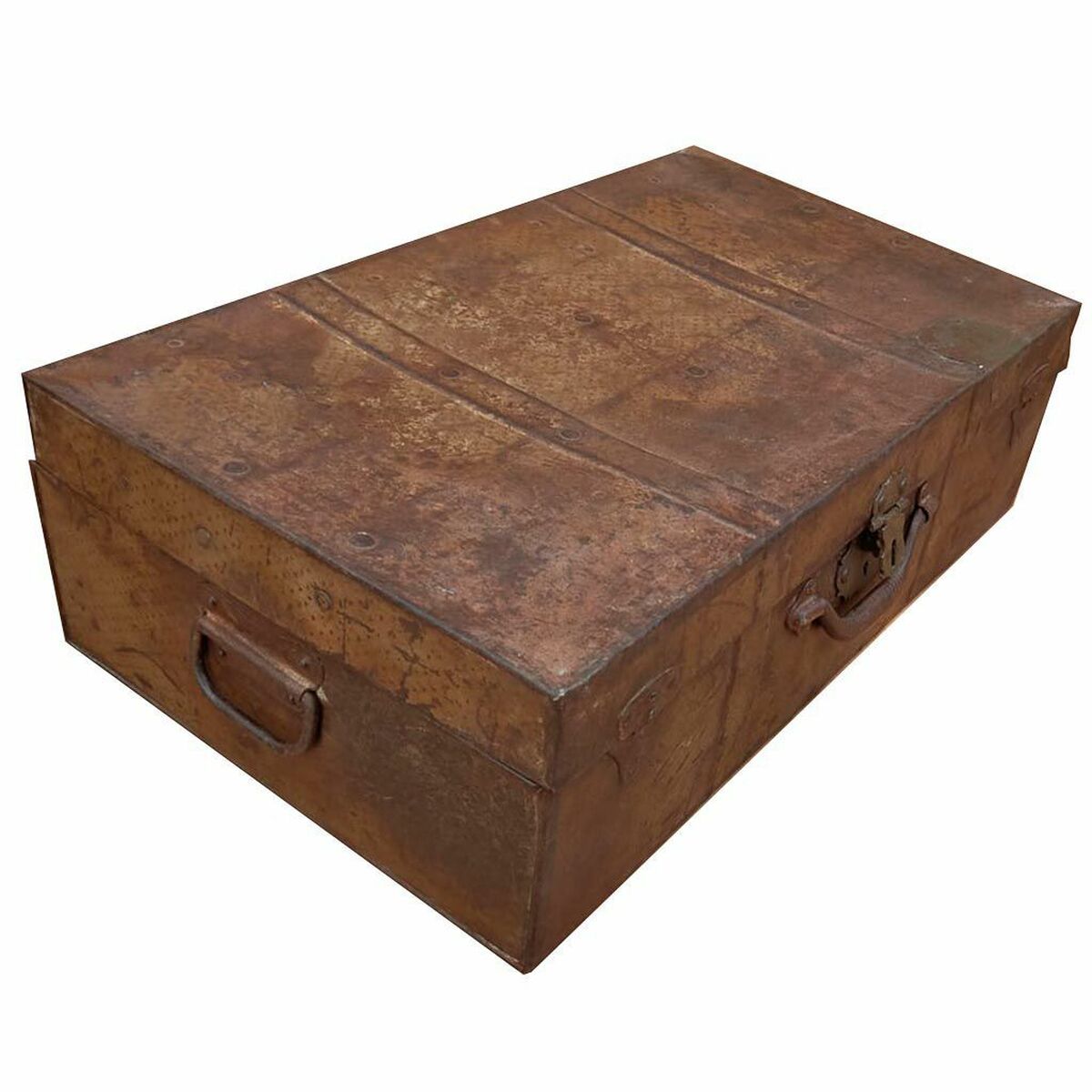 Mala decorativa Alexandra House Living Castanho Ferro Estilo artesanal 34 x 17 x 58 cm