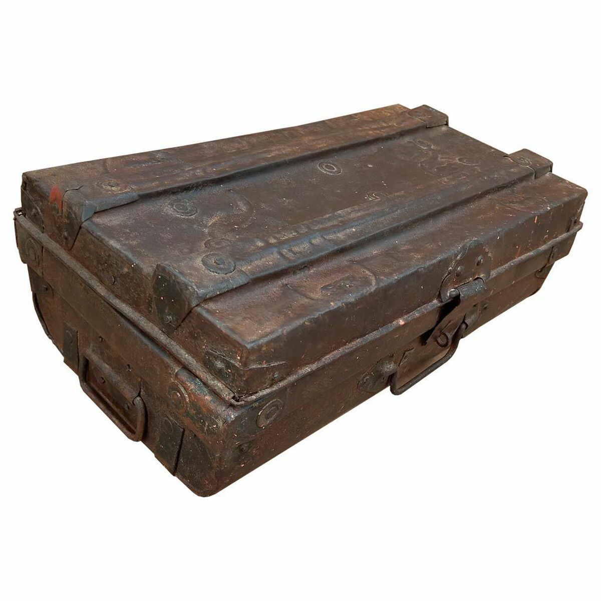 Mala decorativa Alexandra House Living Castanho Ferro Estilo artesanal 30 x 19 x 53 cm