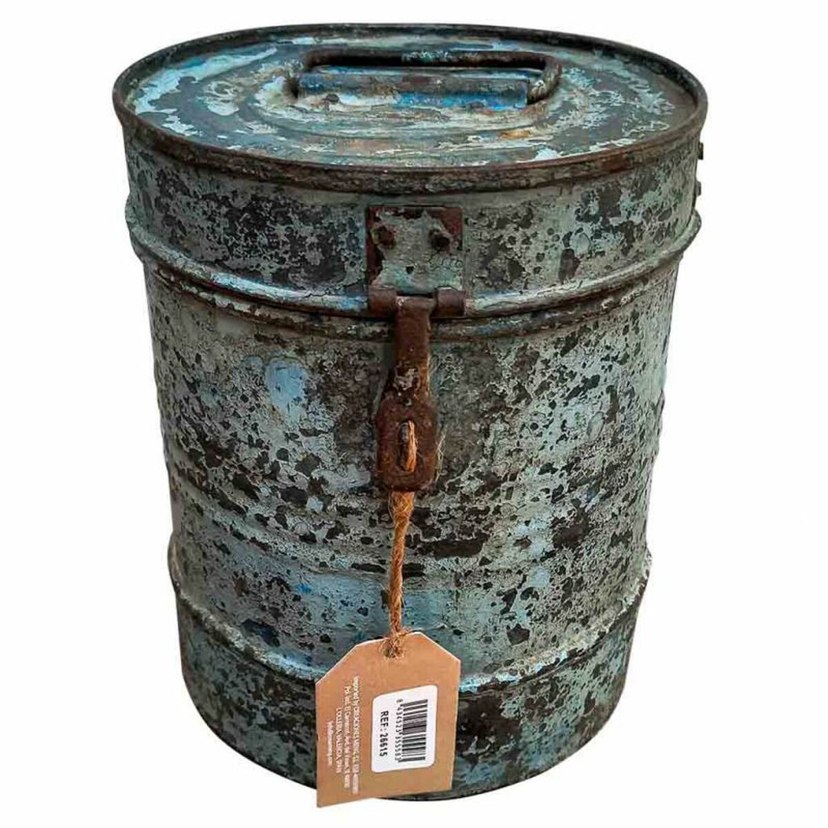Bidão decorativo Alexandra House Living Azul Ferro Estilo artesanal 20 x 24 x 20 cm