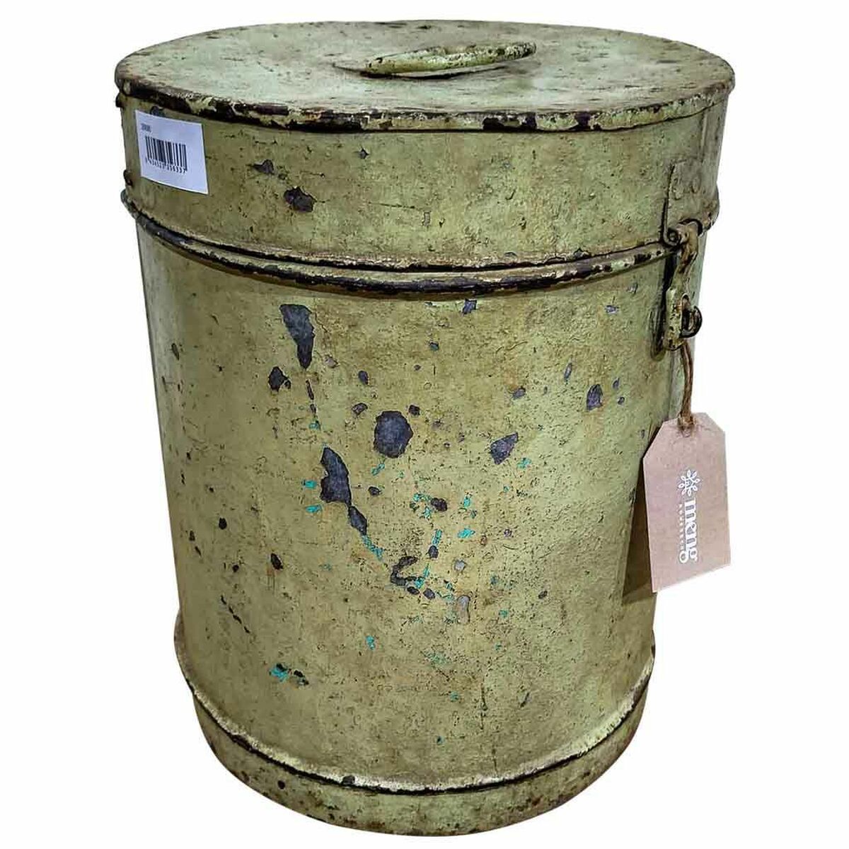 Bidão decorativo Alexandra House Living Creme Ferro Estilo artesanal 27 x 35 x 27 cm