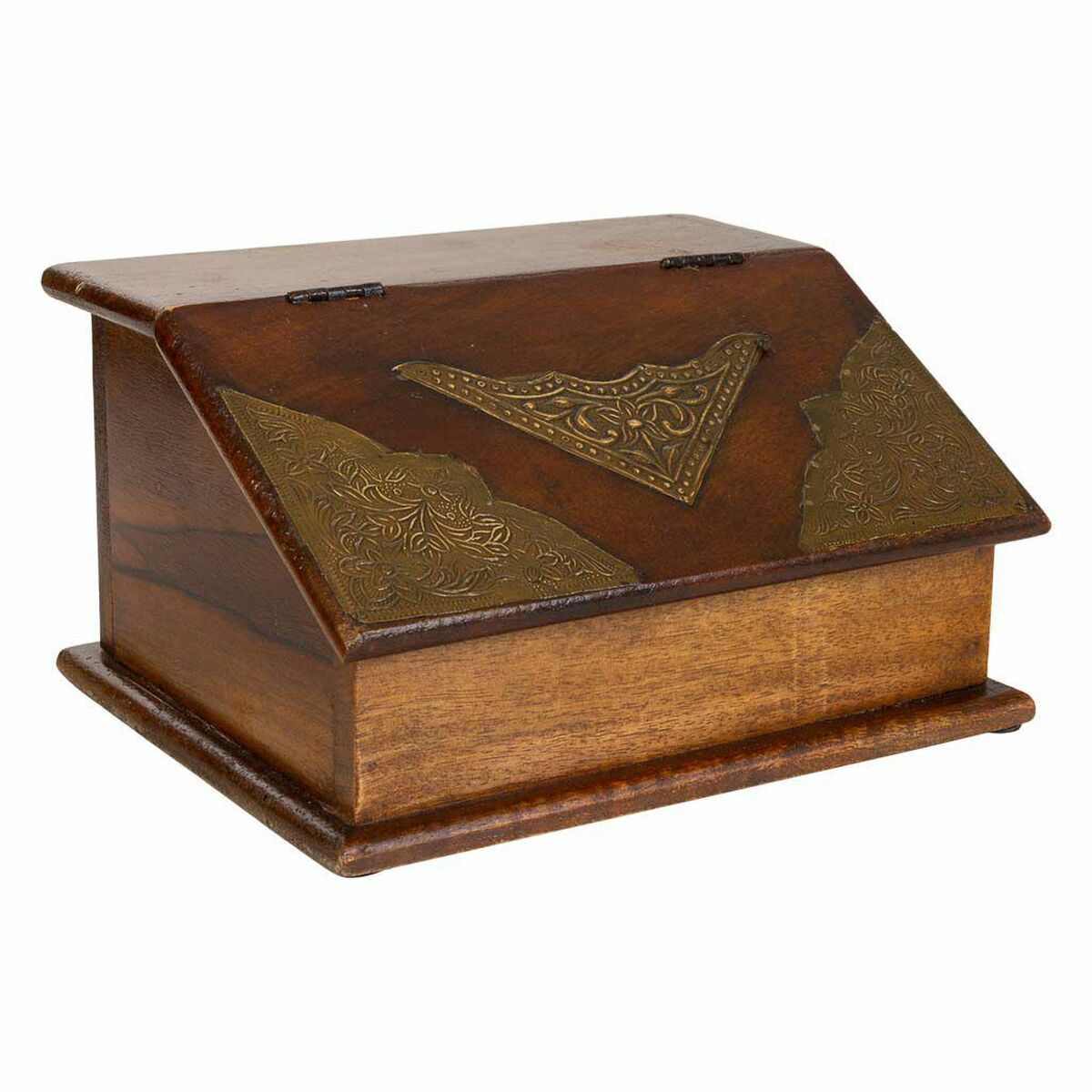 Guarda-Joias Alexandra House Living Catanho escuro Latão Madeira de mangueira 19 x 13 x 24 cm