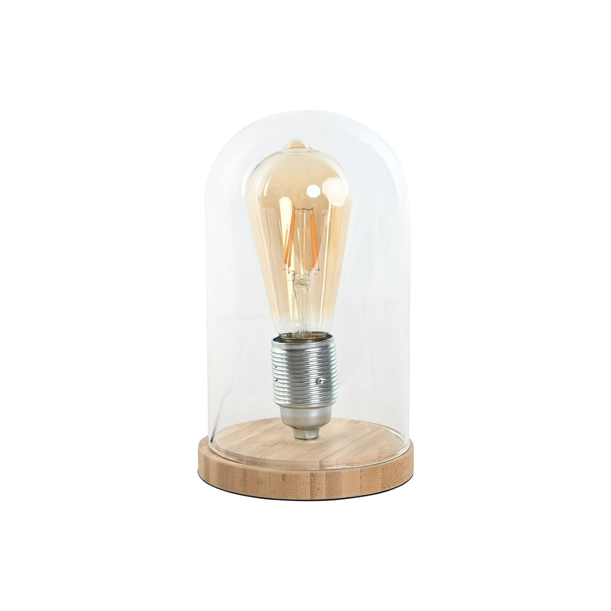 Lâmpada de mesa Home ESPRIT Natural Bambu Cristal 50 W 220 V 13 x 13 x 22 cm
