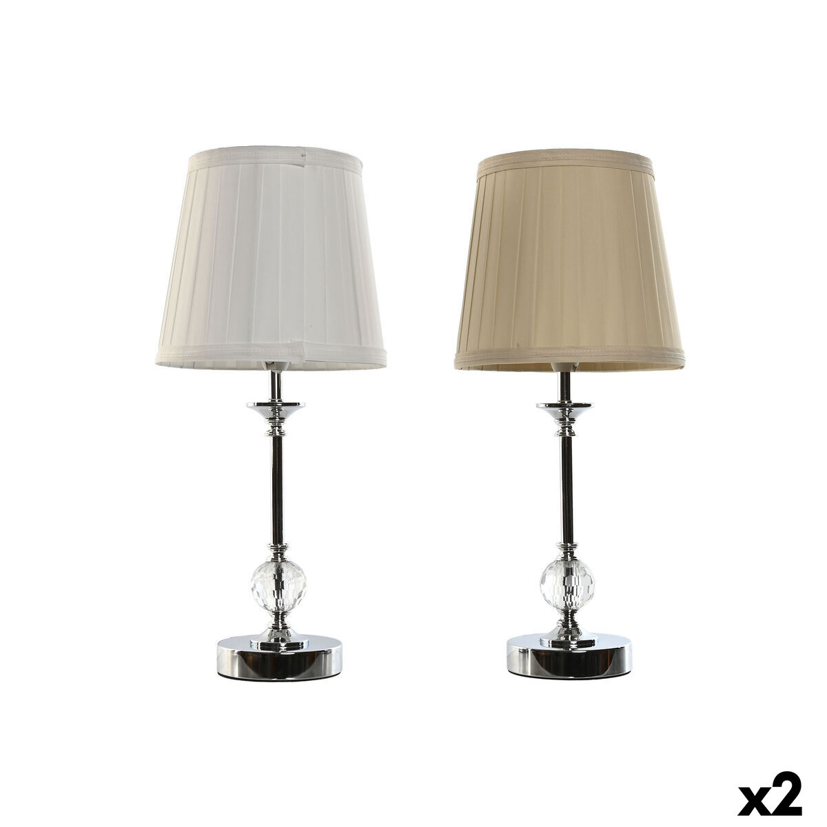 Lâmpada de mesa Home ESPRIT Branco Bege Metal 25 W 220 V 20 x 20 x 46 cm (2 Unidades)