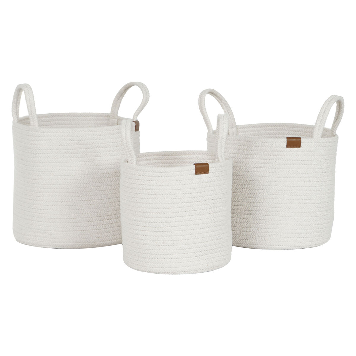 Conjunto de Cestas Home ESPRIT Moderno 30 x 30 x 28 cm