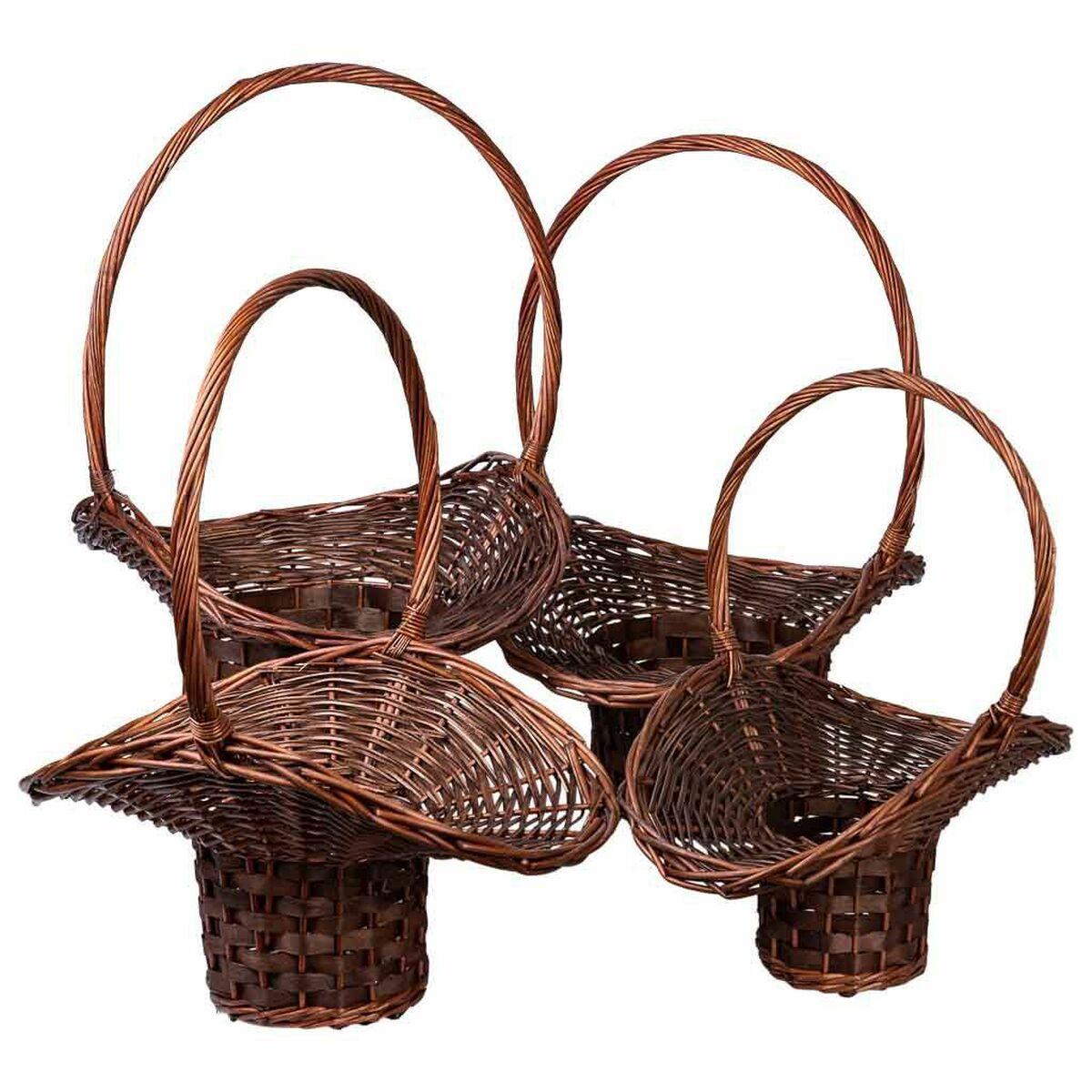 Conjunto de Cestas Alexandra House Living Castanho vime Madeira de salgueiro 4 Peças
