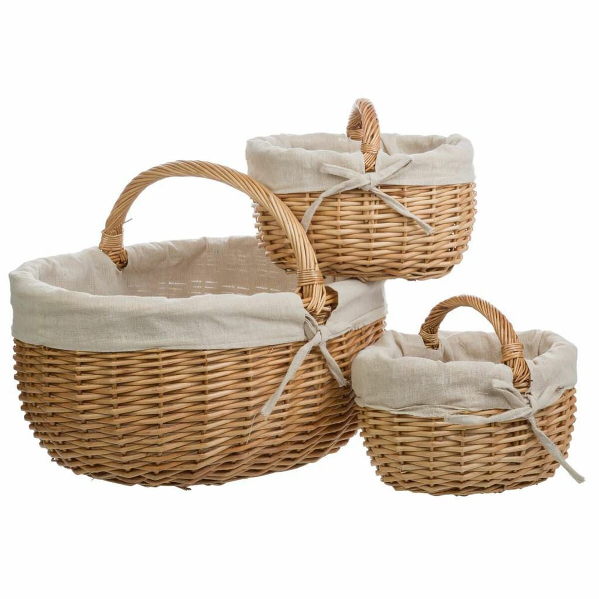 Conjunto de Cestas Alexandra House Living Natural vime Madeira de salgueiro 3 Peças