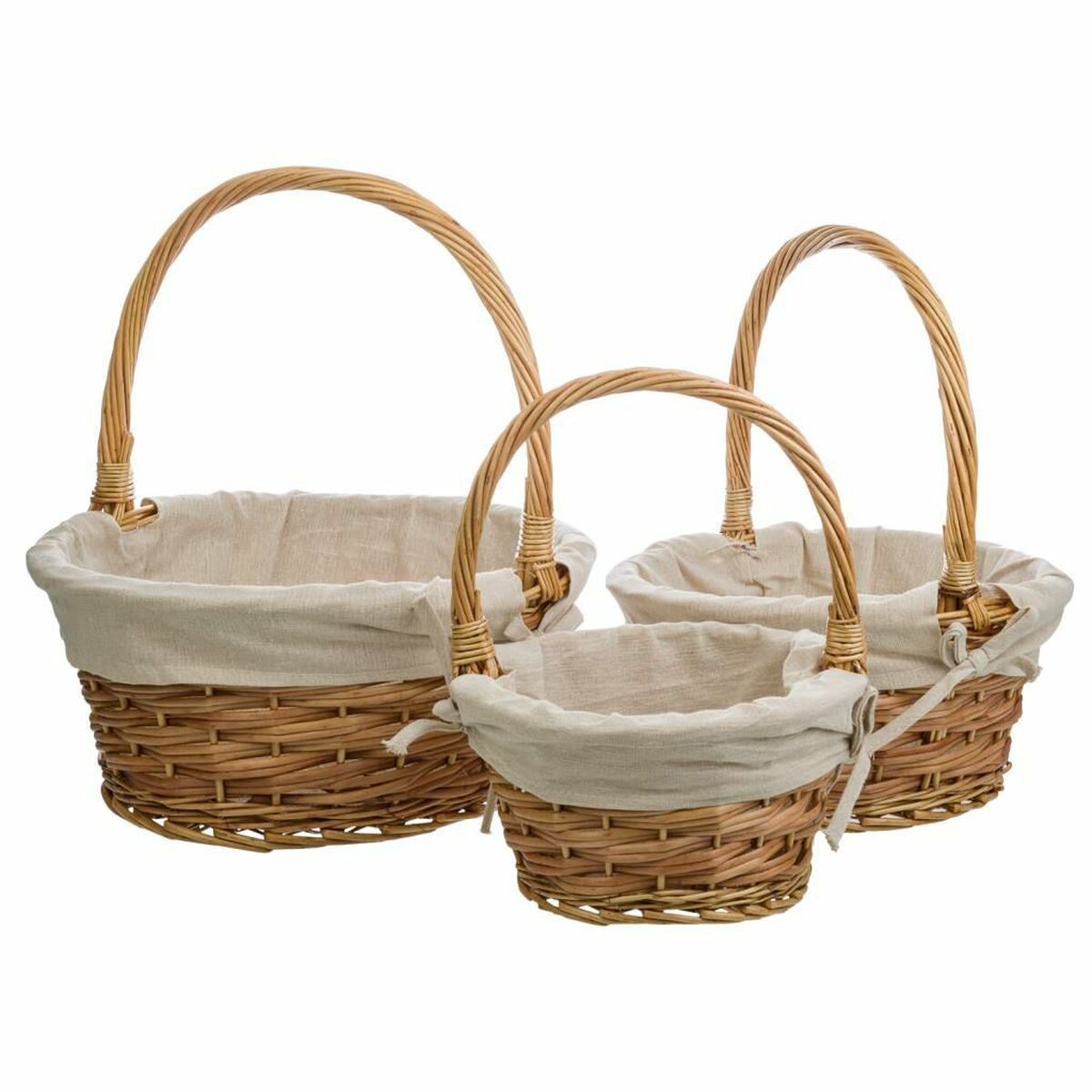 Conjunto de Cestas Alexandra House Living Natural vime Madeira de salgueiro 3 Peças