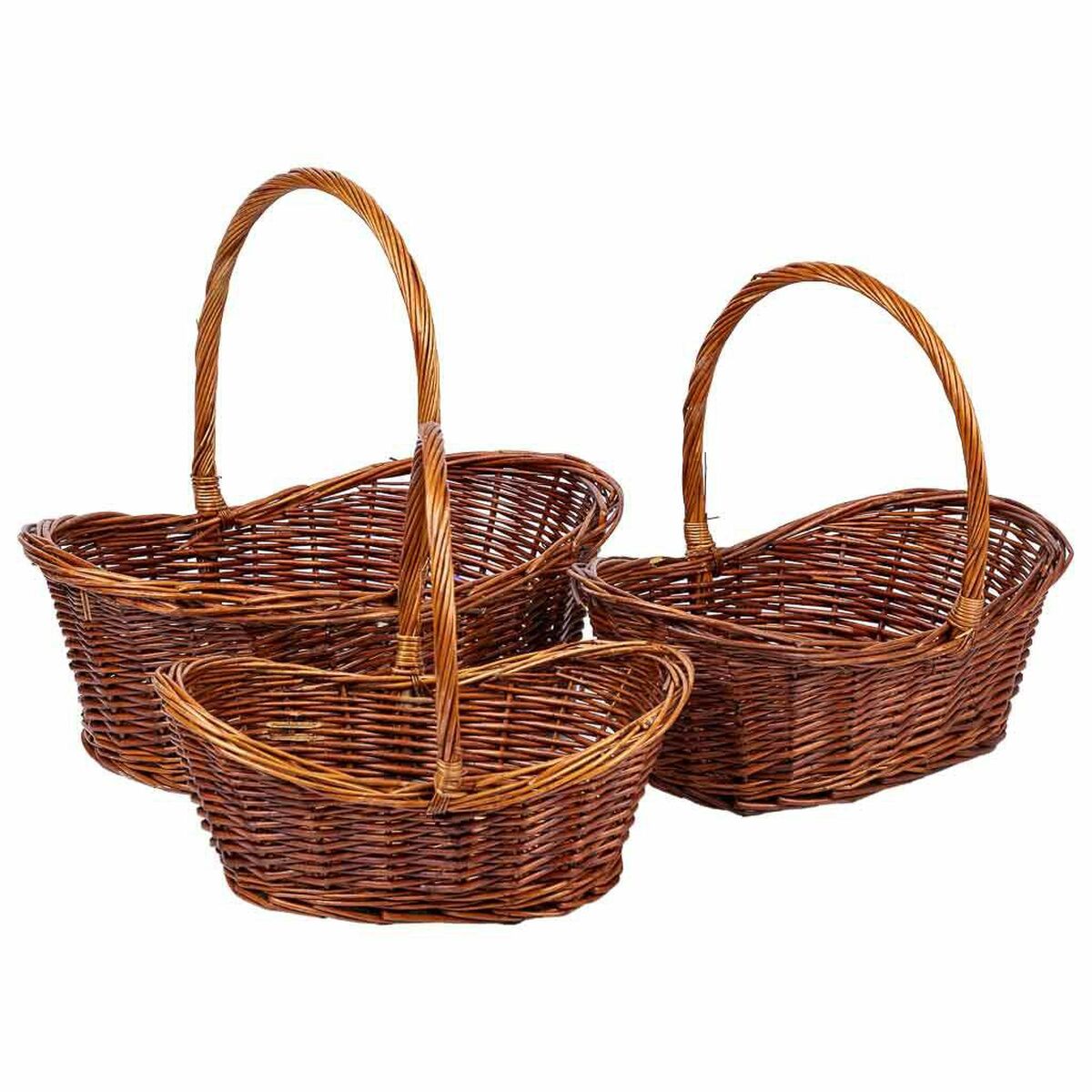 Conjunto de Cestas Alexandra House Living Castanho vime Madeira de salgueiro 3 Peças