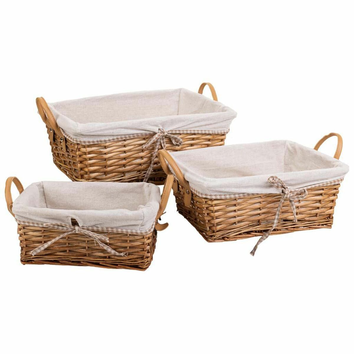 Conjunto de Cestos Alexandra House Living vime Madeira de salgueiro 29 x 20 x 12 cm 30 x 16 x 42 cm 34 x 16 x 14 cm 3 Peças
