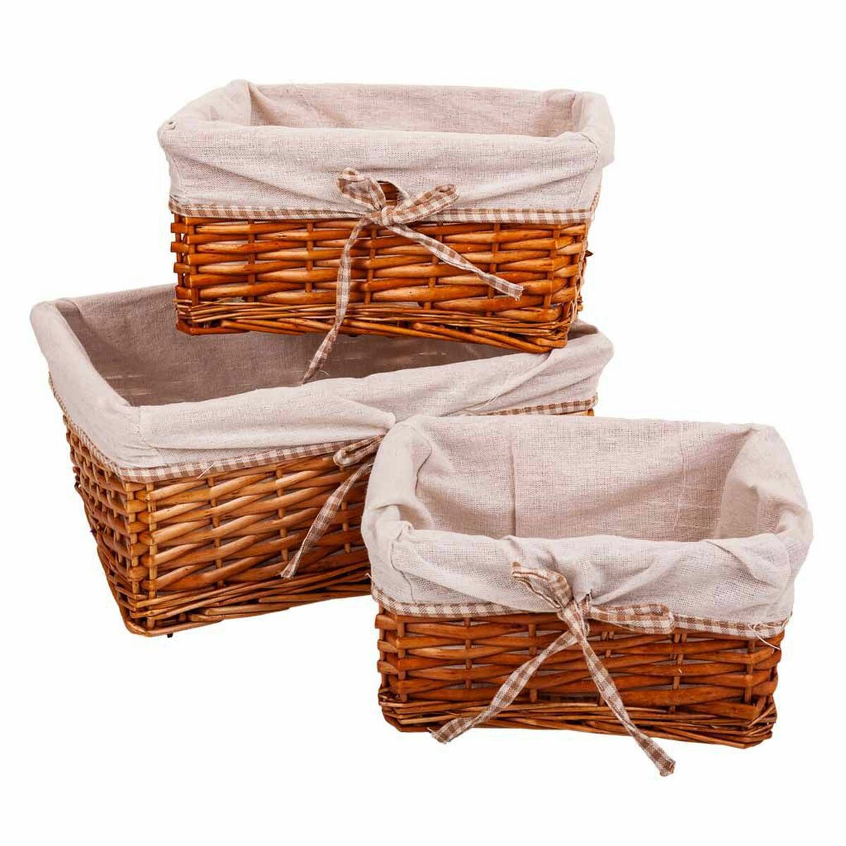 Conjunto de Cestos Alexandra House Living vime Madeira de salgueiro 31 x 16 x 36 cm 30,5 x 26 x 14,5 cm 25,5 x 20 x 13 cm 3 Peça
