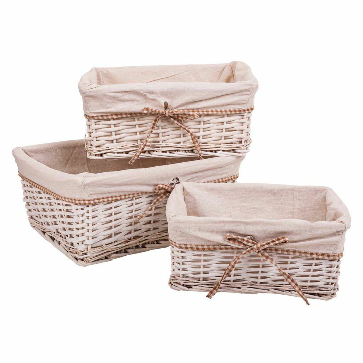 Conjunto de Cestos Alexandra House Living vime Madeira de salgueiro 31 x 17 x 41 cm 36 x 27 x 15 cm 31 x 22 x 14 cm 3 Peças
