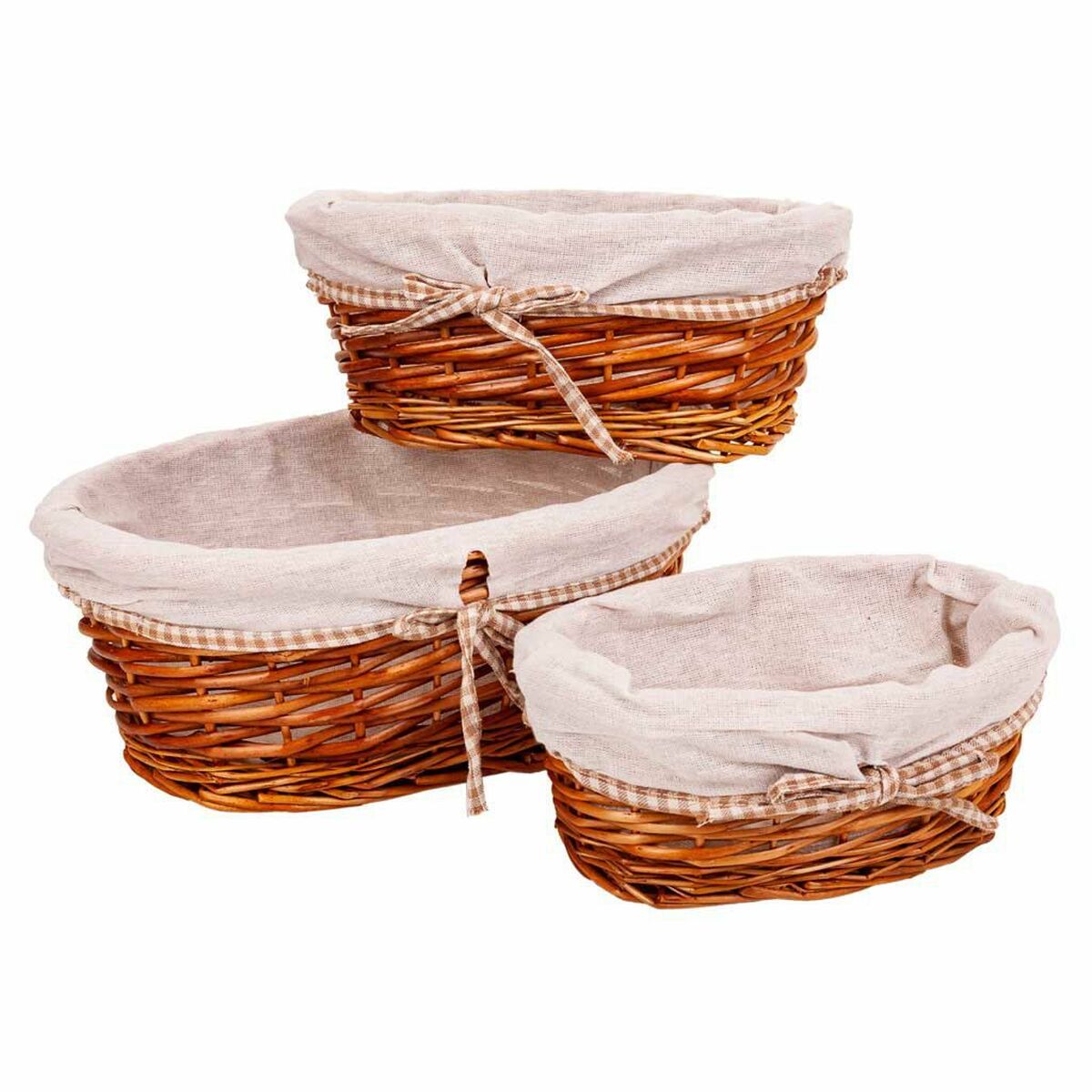 Conjunto de Cestos Alexandra House Living vime Madeira de salgueiro 26 x 15 x 36 cm 31 x 21 x 13 cm 26 x 17 x 11 cm 3 Peças