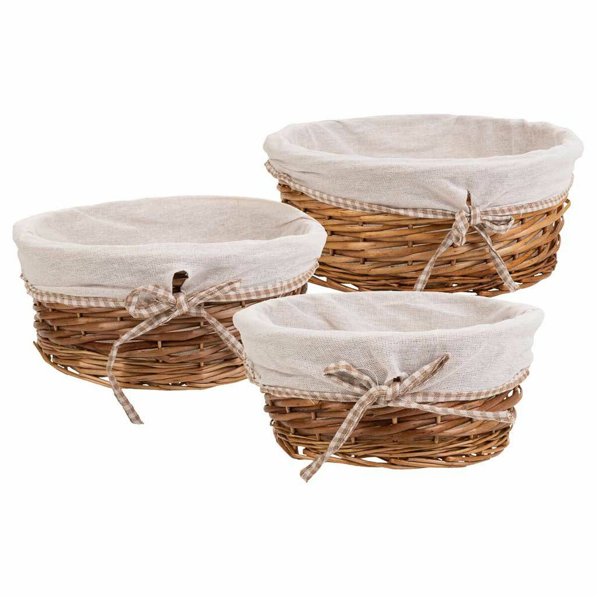 Conjunto de Cestos Alexandra House Living vime Madeira de salgueiro 30 x 13 x 30 cm 25 x 25 x 11 cm 36 x 15 x 36 cm 3 Peças
