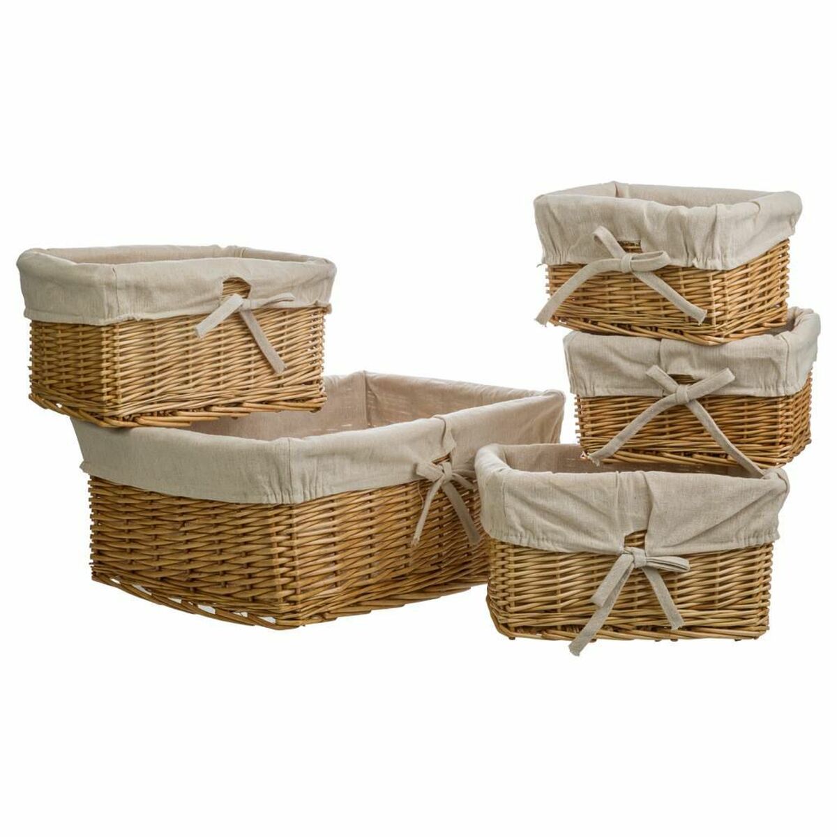 Conjunto de Cestas Alexandra House Living 32 x 17 x 42 cm 26,5 x 19,5 x 14,5 cm 22 x 15 x 12 cm vime 5 Peças
