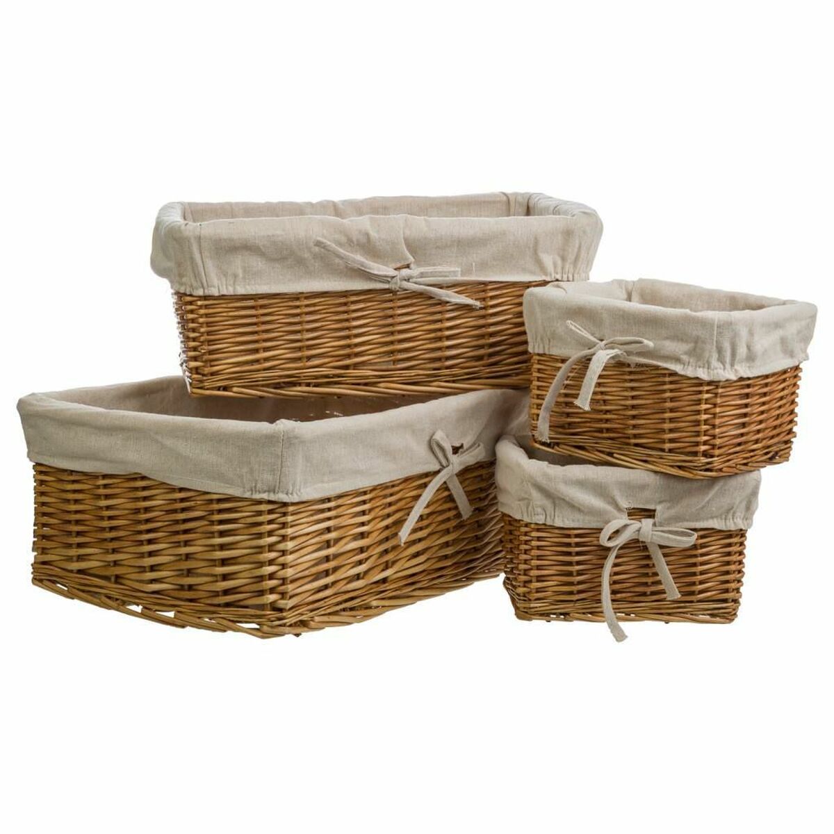 Conjunto de Cestas Alexandra House Living 33 x 18 x 47 cm 40,5 x 28 x 16 cm 22 x 17,5 x 14 cm vime 4 Peças