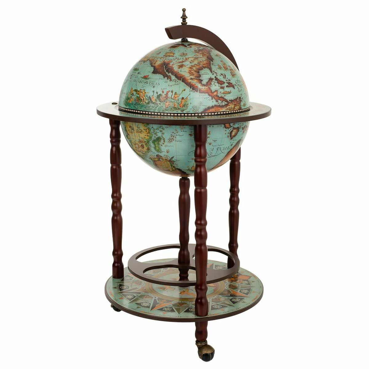 Globo Terrestre Alexandra House Living Castanho Verde 44 x 87 x 44 cm Móvel para garrafas