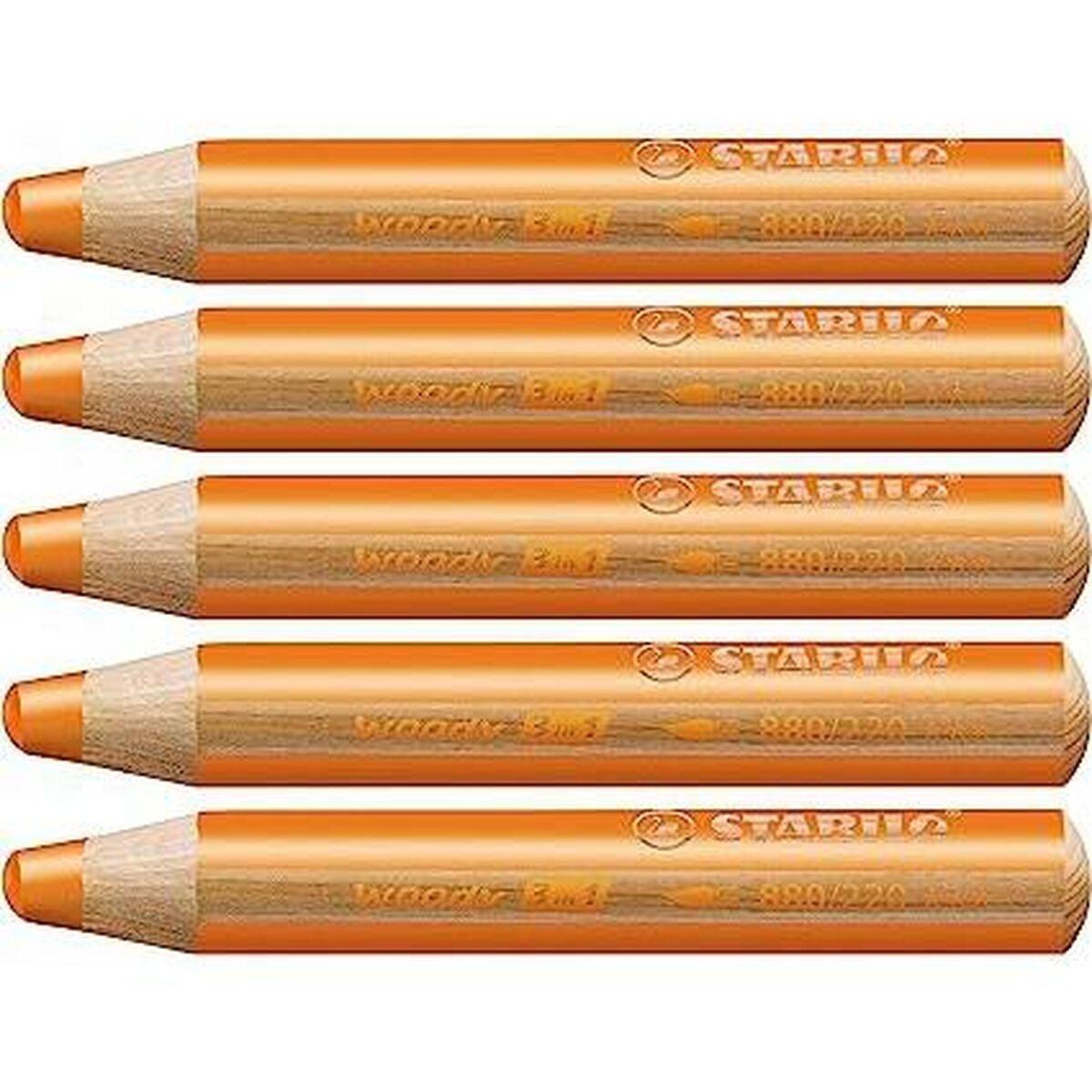 Lápis de cores Stabilo Woody Laranja 3 em 1 (5 Unidades)