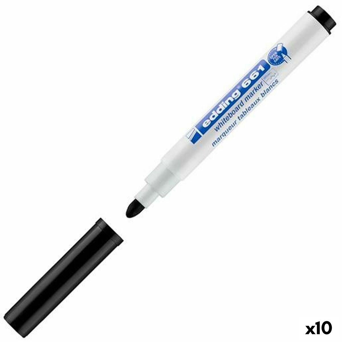 Marcador para Quadro Edding 661 Preto (10 Unidades)