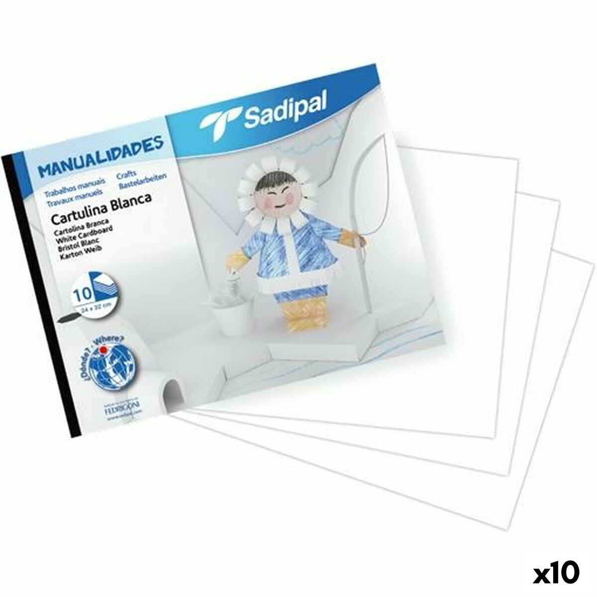 Set de Papelaria Sadipal 10 Folhas 10 Unidades
