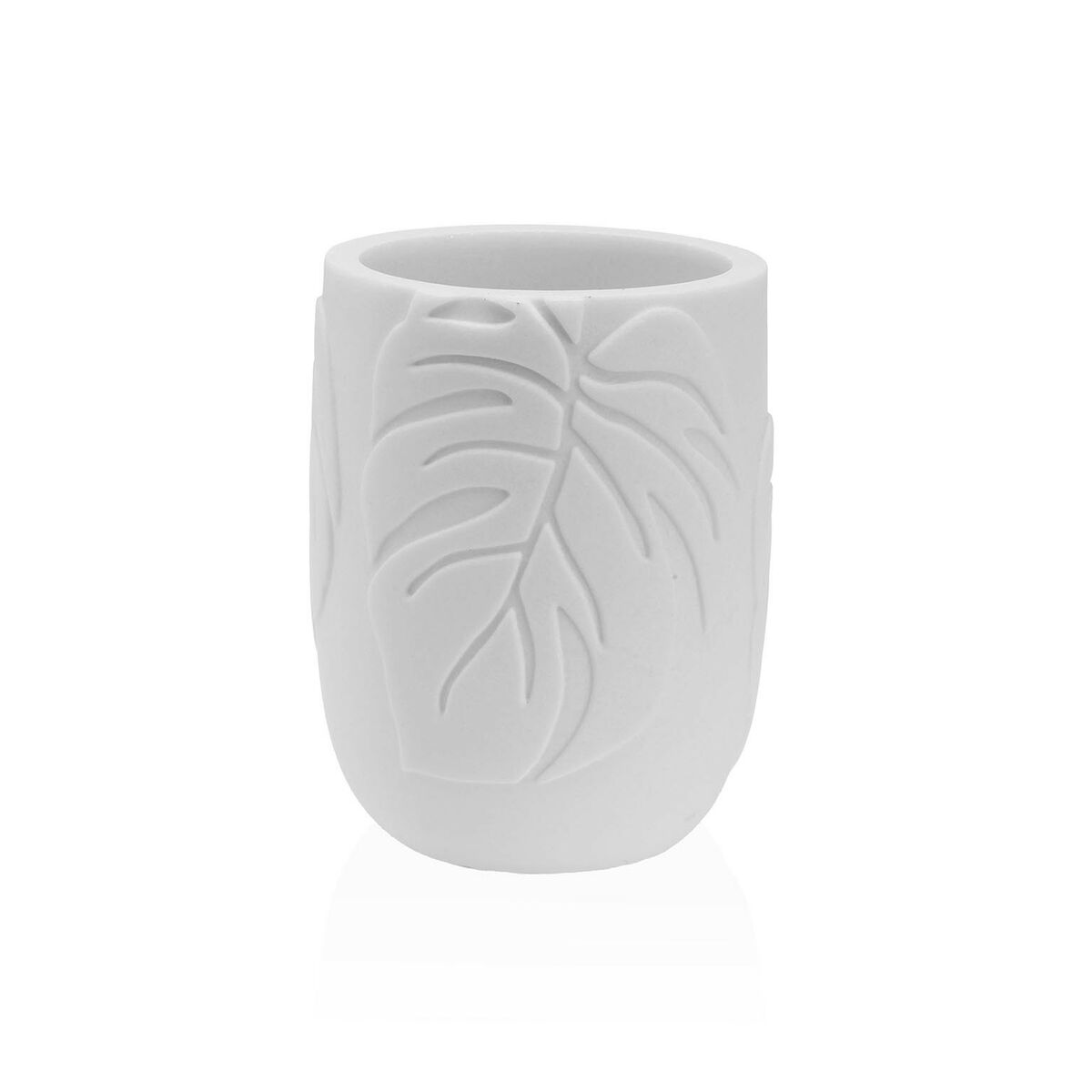 Suporte para a escova de Dentes Versa Palm Branco Resina 7 x 9 x 7 cm