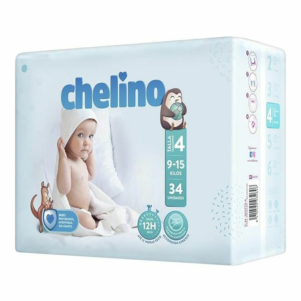 Fraldas descartáveis Chelino 3602484 (34 Unidades)