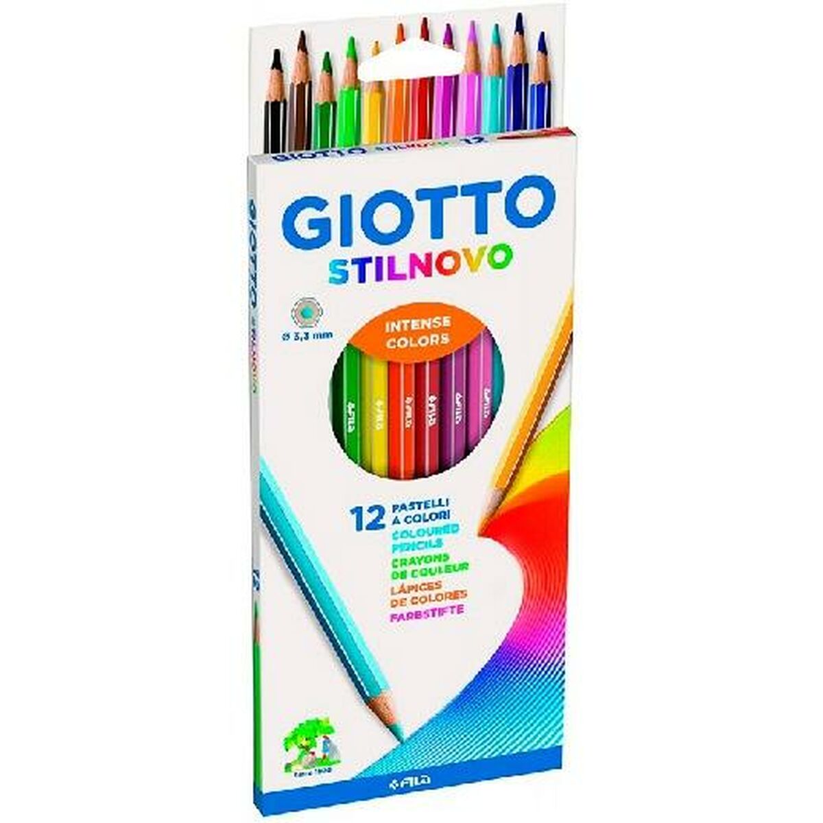 Lápis de cores Giotto Stilnovo Multicolor 12 Peças
