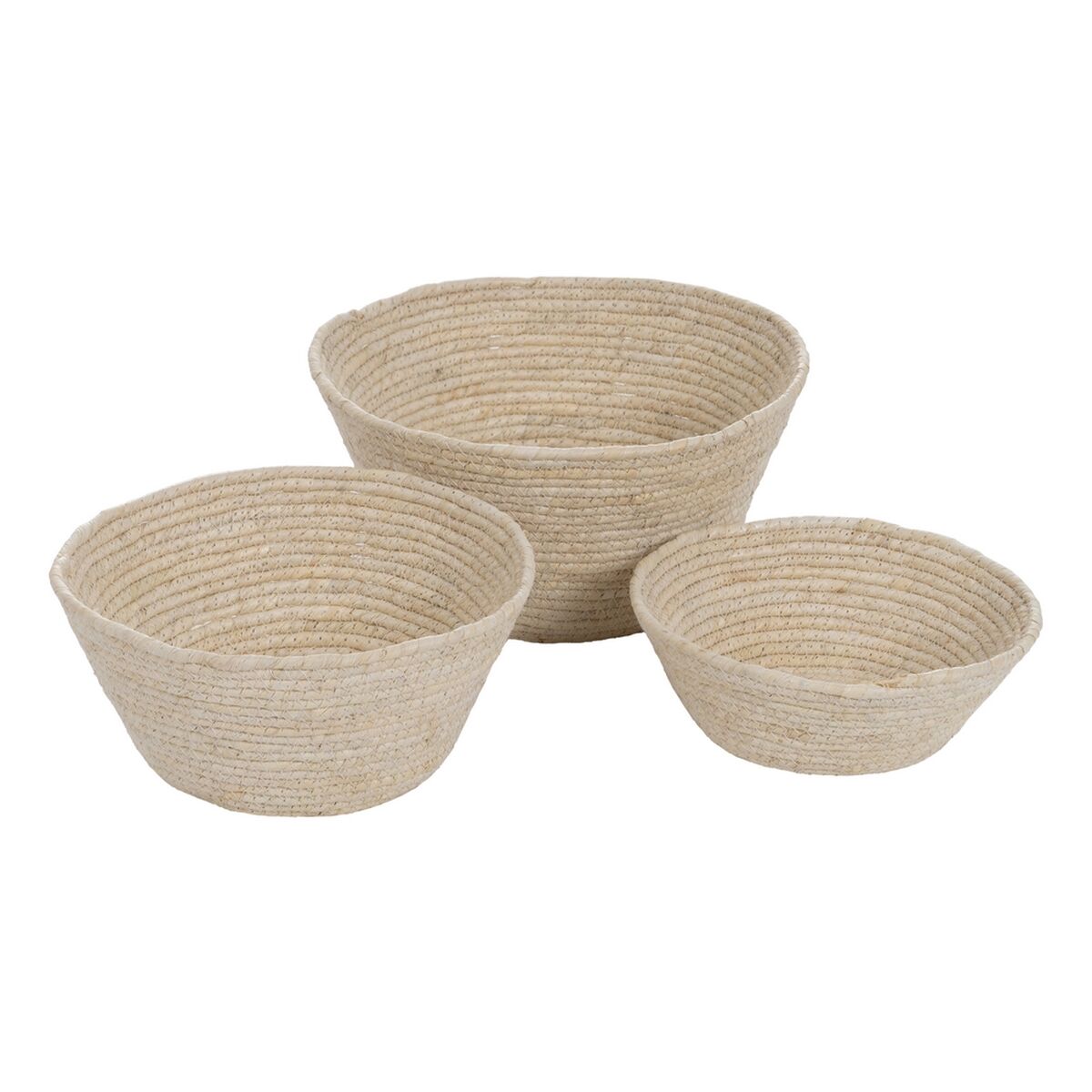 Cesta Multiusos Natural Junco 30 x 30 x 15 cm (3 Peças)