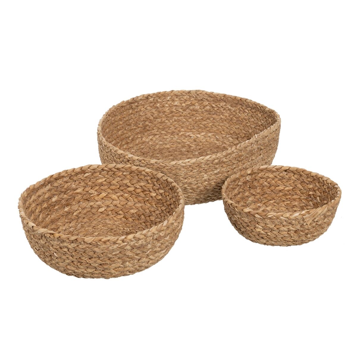 Conjunto de Cestas Fibra natural 34 x 34 x 11 cm